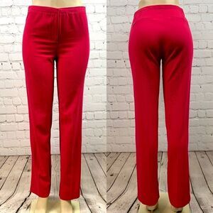 TAHARI Theora Berry Red Tuxedo Stripe Trouser Pant